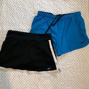 Nike size M running shorts and skort